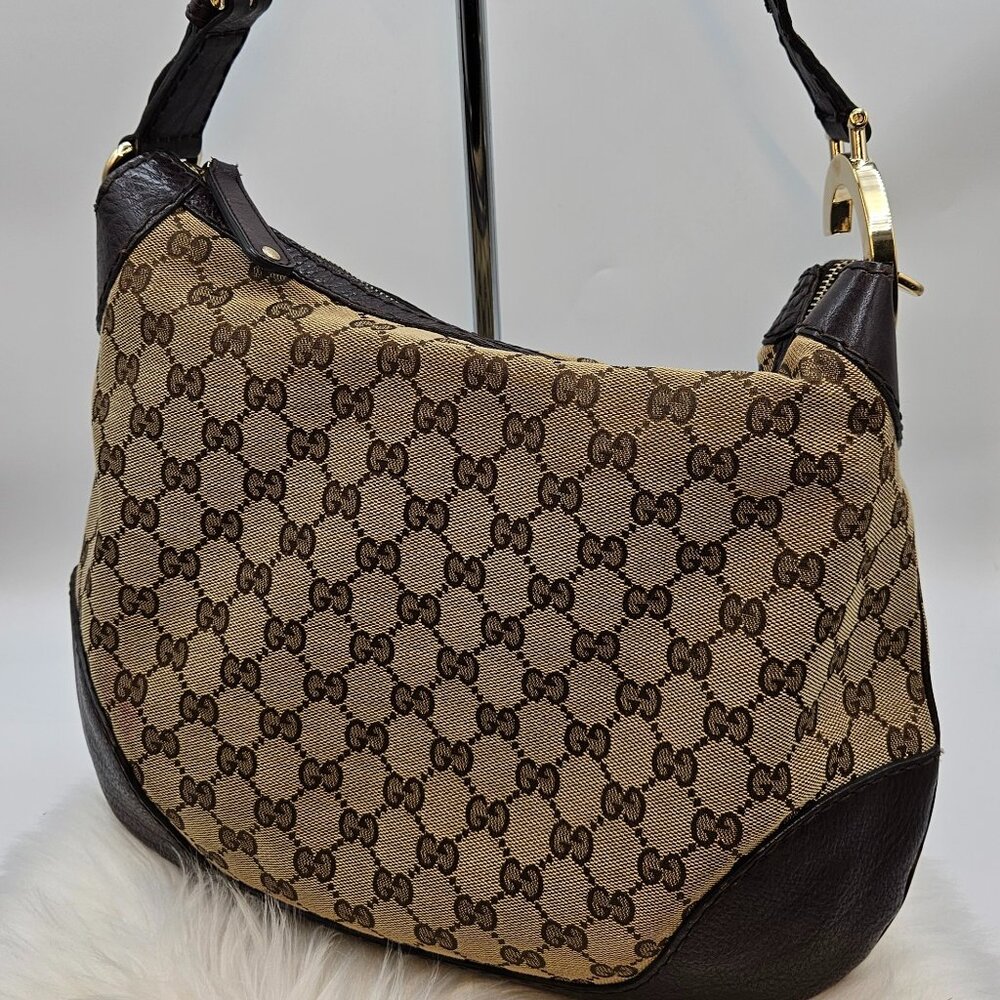 Gucci Monogram Canvas Hobo Bag